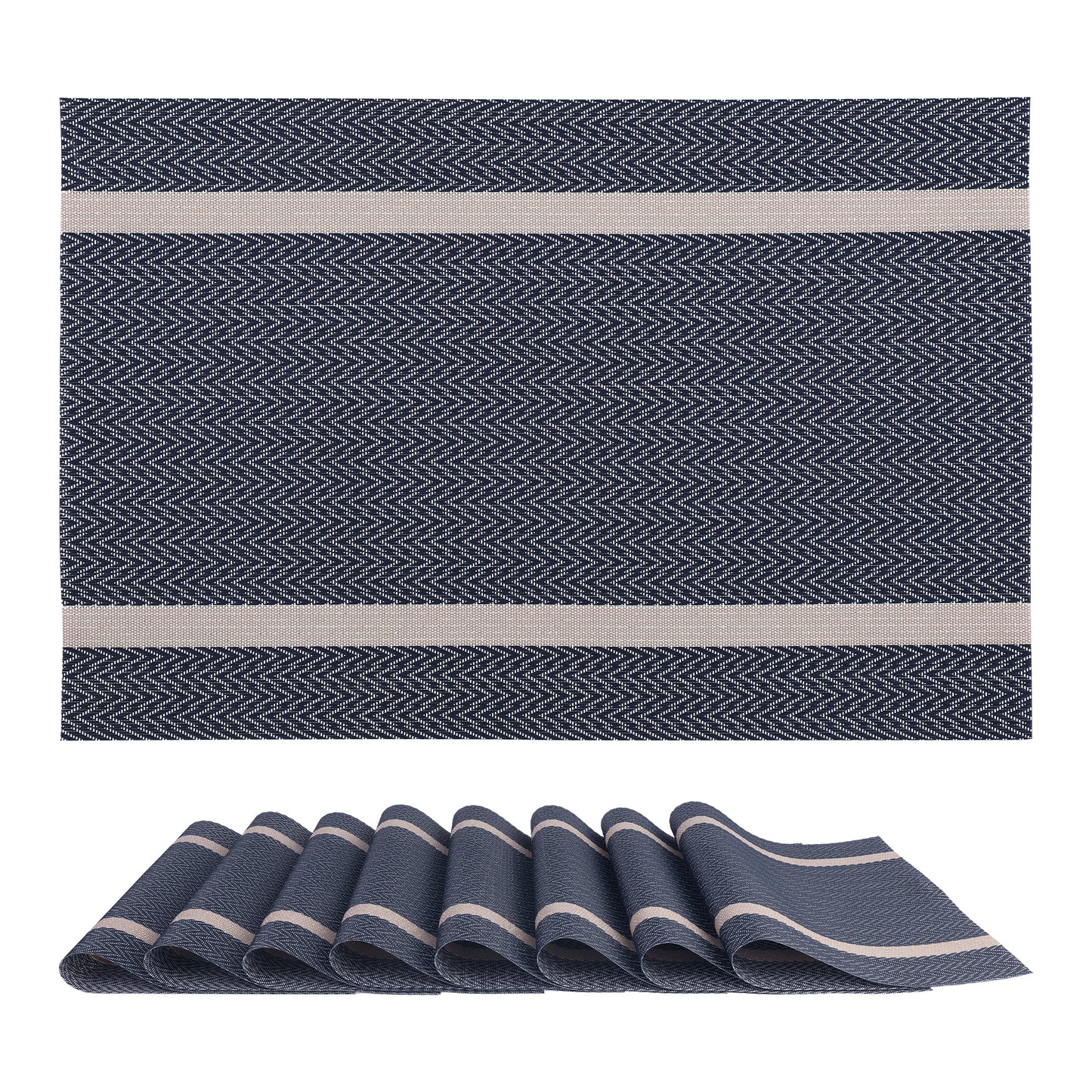 Juego de 8 manteles individuales de vinilo para decoración de mesa de cocina y comedor, lavables y resistentes al calor, 45,7 x 30,5 cm