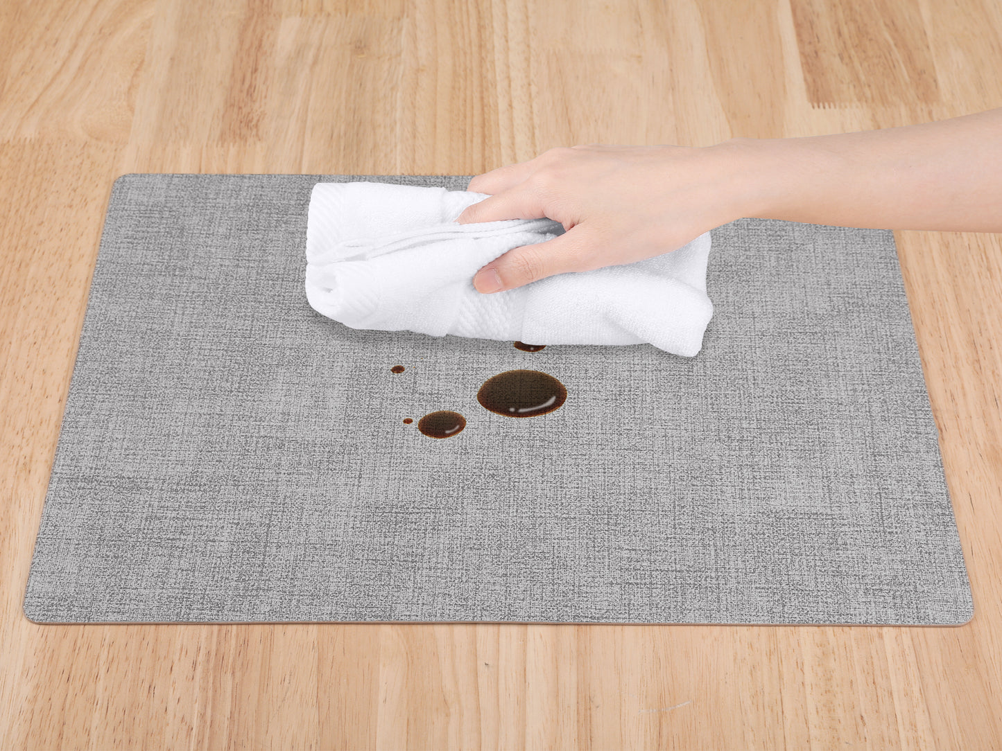 Set of 6 Faux Leather Placemats for Kitchen Dining Table Decor 17*12in