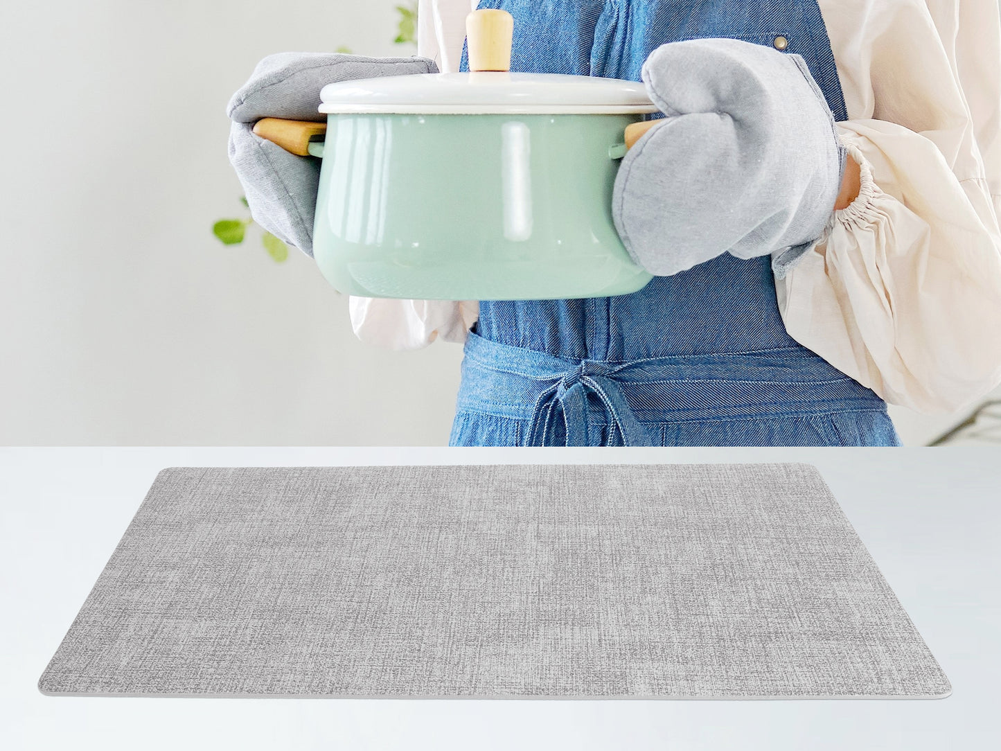 Set of 6 Faux Leather Placemats for Kitchen Dining Table Decor 17*12in