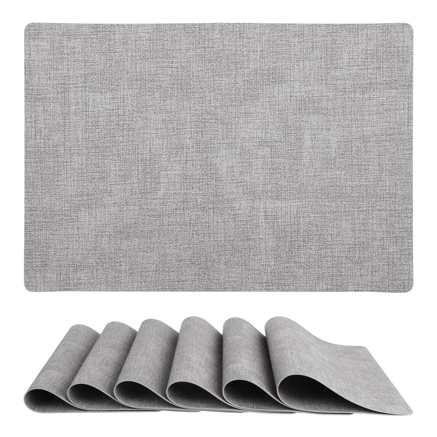 Set of 6 Faux Leather Placemats for Kitchen Dining Table Decor 17*12in