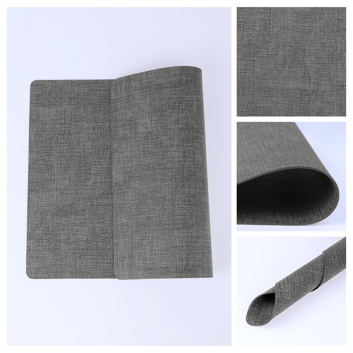 Set of 6 Faux Leather Placemats for Kitchen Dining Table Decor 17*12in