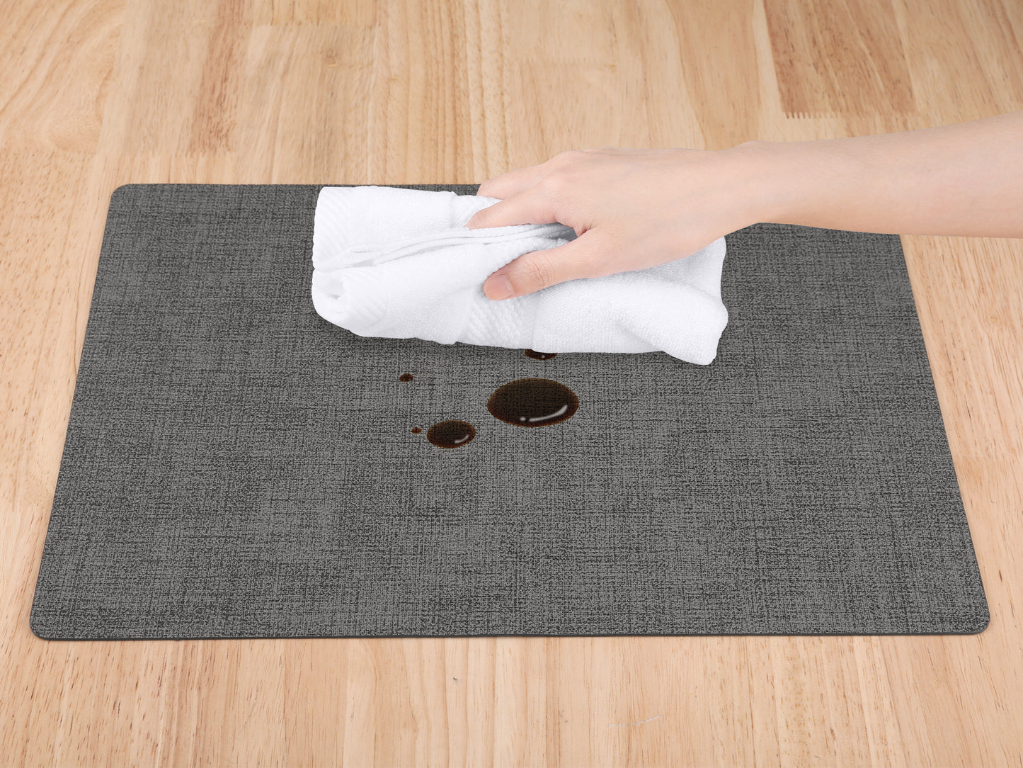 Set of 6 Faux Leather Placemats for Kitchen Dining Table Decor 17*12in