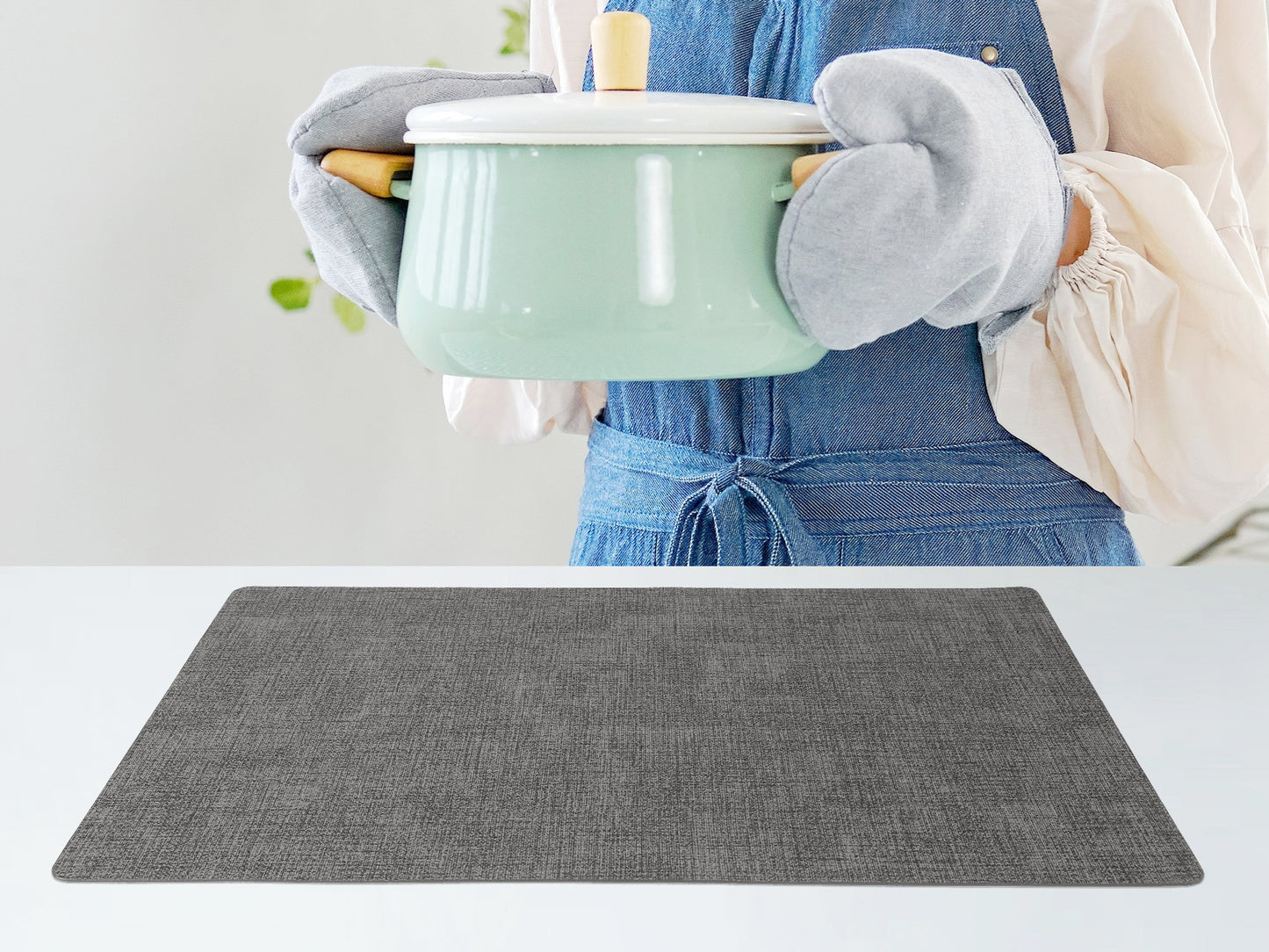 Set of 6 Faux Leather Placemats for Kitchen Dining Table Decor 17*12in