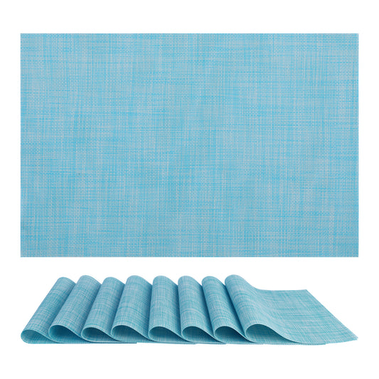 Juego de 8 manteles individuales de PVC para decoración de mesa de cocina y comedor, lavables y resistentes al calor, 45,7 x 30,5 cm