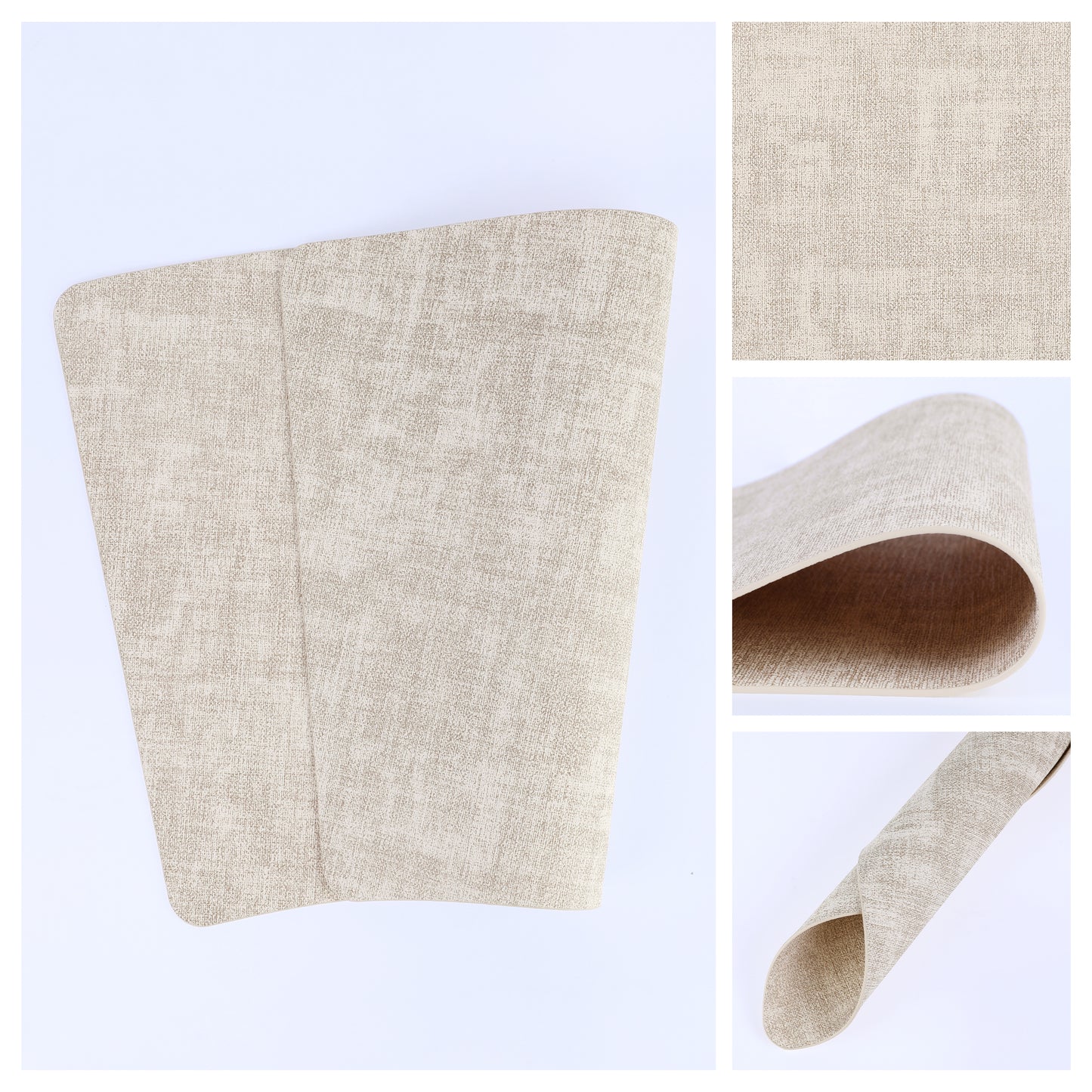 Set of 6 Faux Leather Placemats for Kitchen Dining Table Decor, Washable Heat Resistant 19*12in