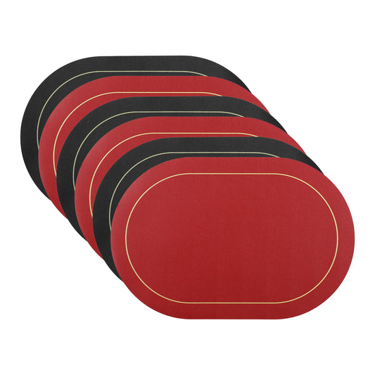 Set of 6 Faux Leather Placemats for Kitchen Dining Table Decor, Washable Heat Resistant 18*12in