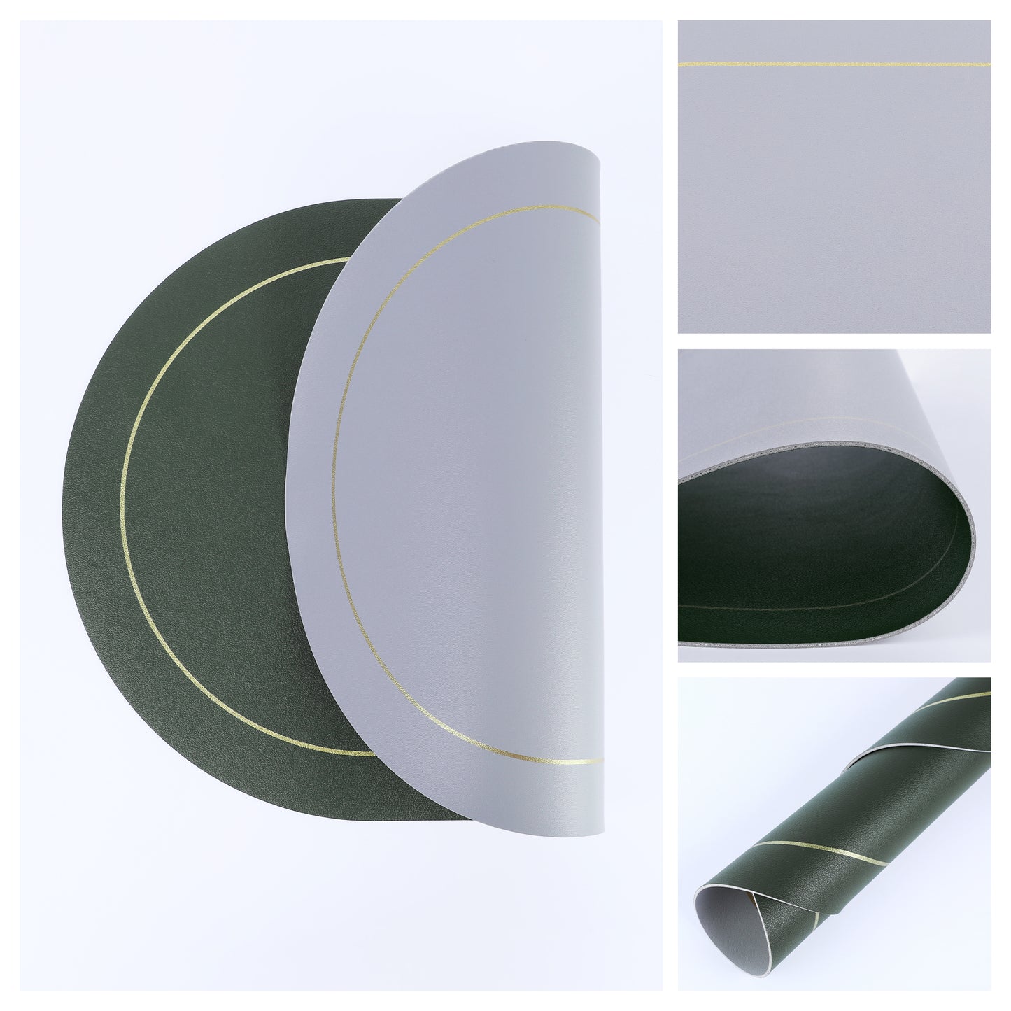 Set of 6 Faux Leather Placemats for Kitchen Dining Table Decor, Washable Heat Resistant 18*12in
