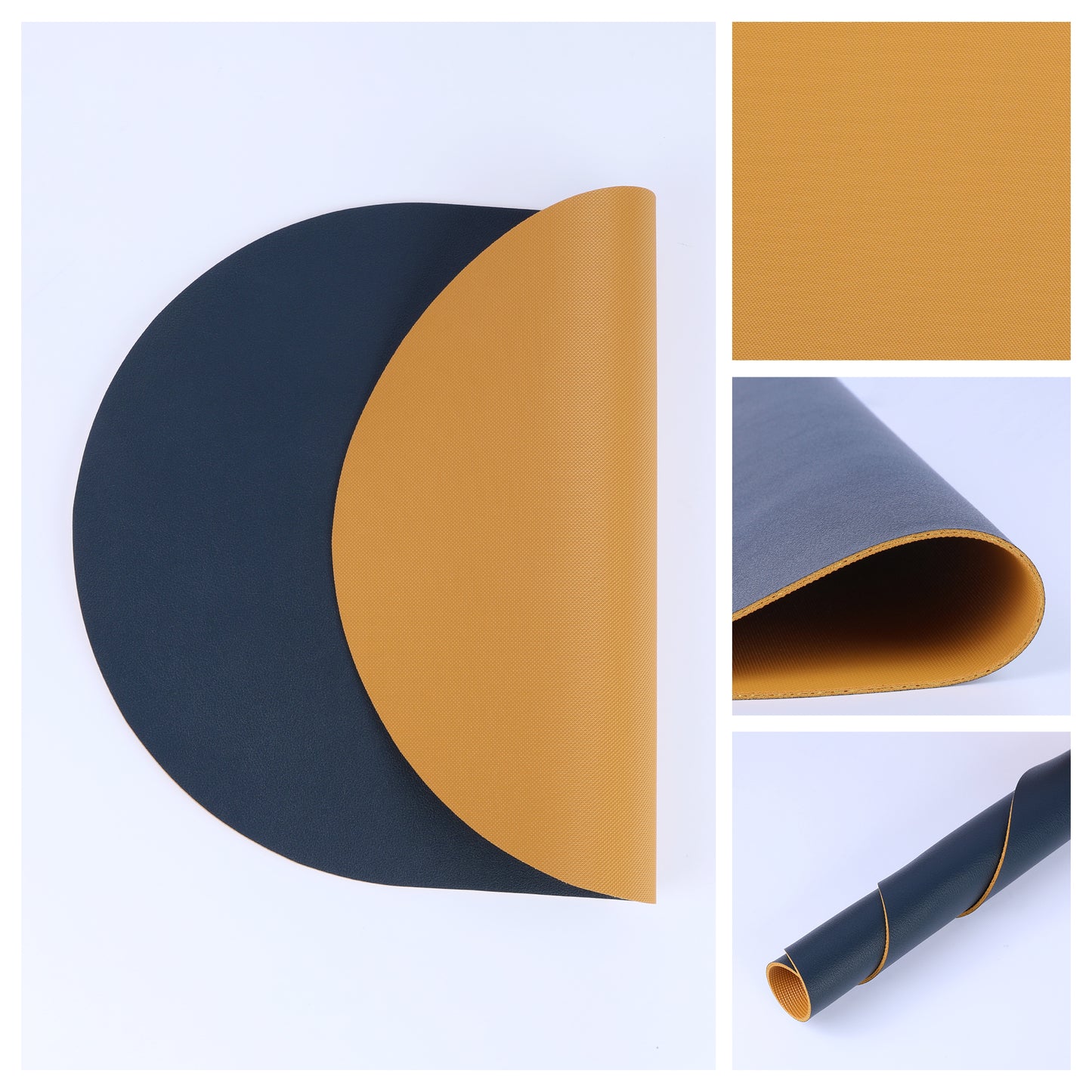 Placemats Set of 6 Leather for Kitchen Dining Table Decor Wipeable 16*12in