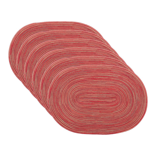 Farmhouse Placemats Set of 6 Oval for Indoor Outdoor Kitchen Wipe Clean 19.7*14in