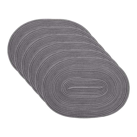Farmhouse Placemats Set of 6 Oval for Indoor Outdoor Kitchen Wipe Clean 19.7*14in