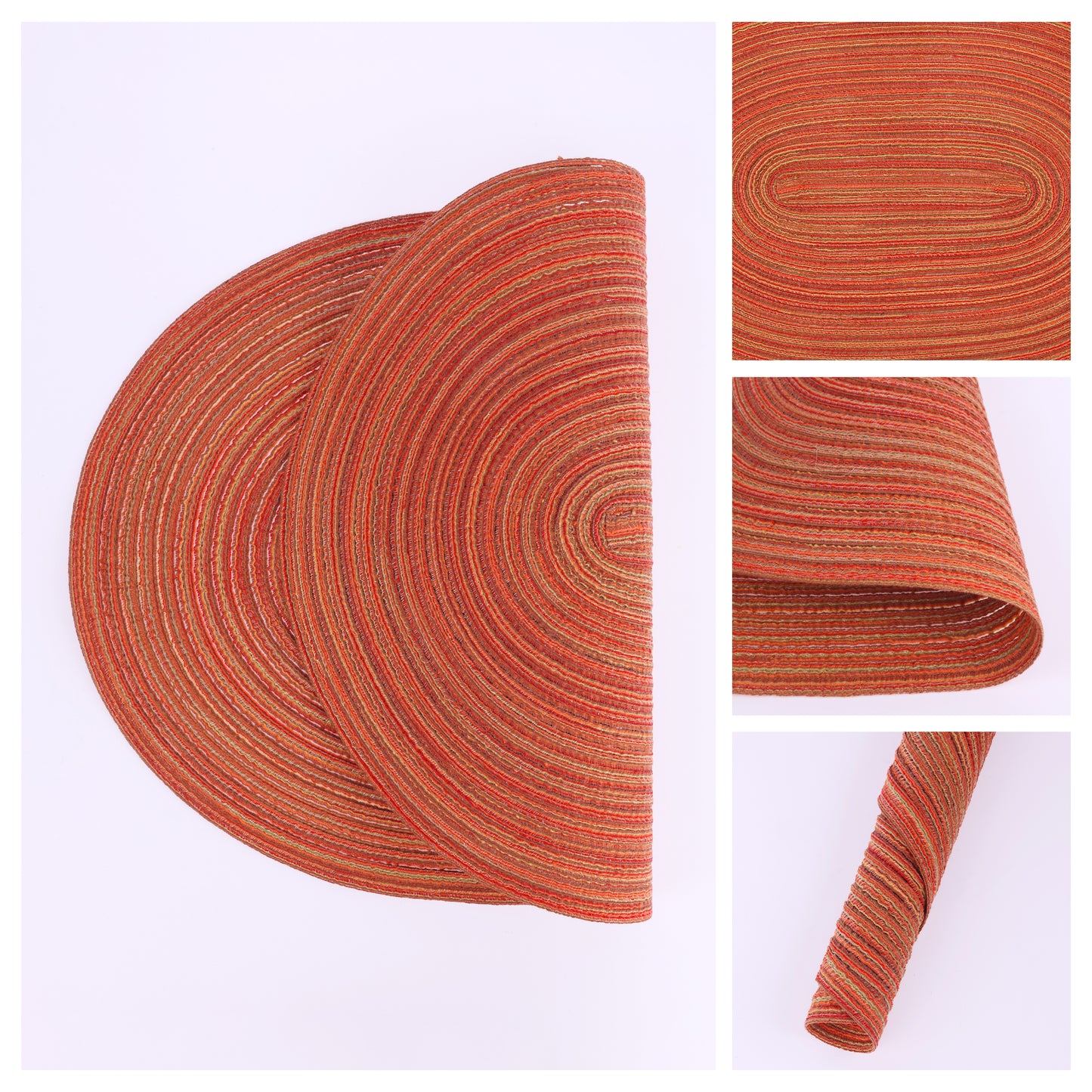 Farmhouse Placemats Set of 6 Oval for Indoor Outdoor Kitchen Wipe Clean 19.7*14in