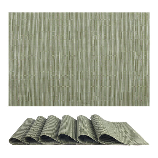 Juego de 6 manteles individuales de PVC para decoración de mesa de cocina y comedor, lavables y lavables, 45,7 x 30,5 cm