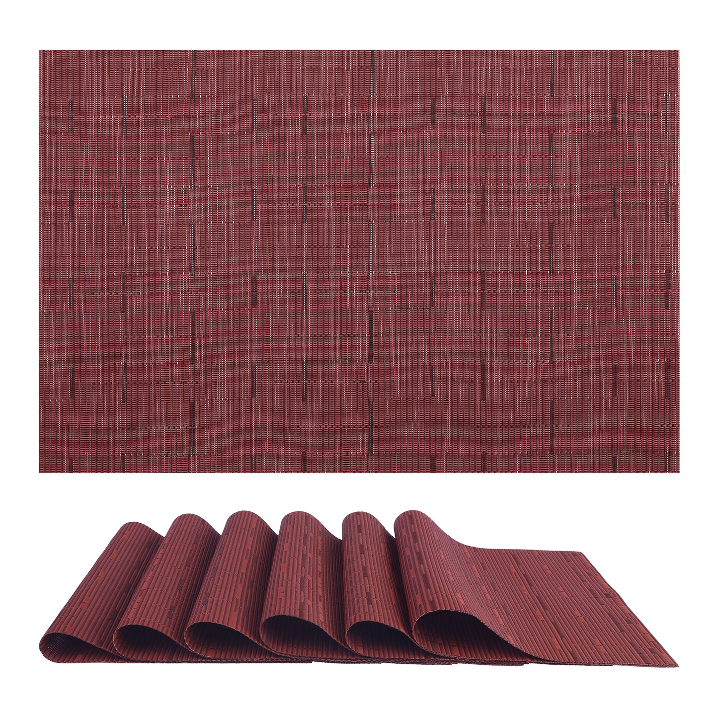Placemats Set of 6 PVC for Kitchen Dining Table Decor Washable Wipeable 18*12in