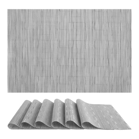 Placemats Set of 6 PVC for Kitchen Dining Table Decor Washable Wipeable 18*12in