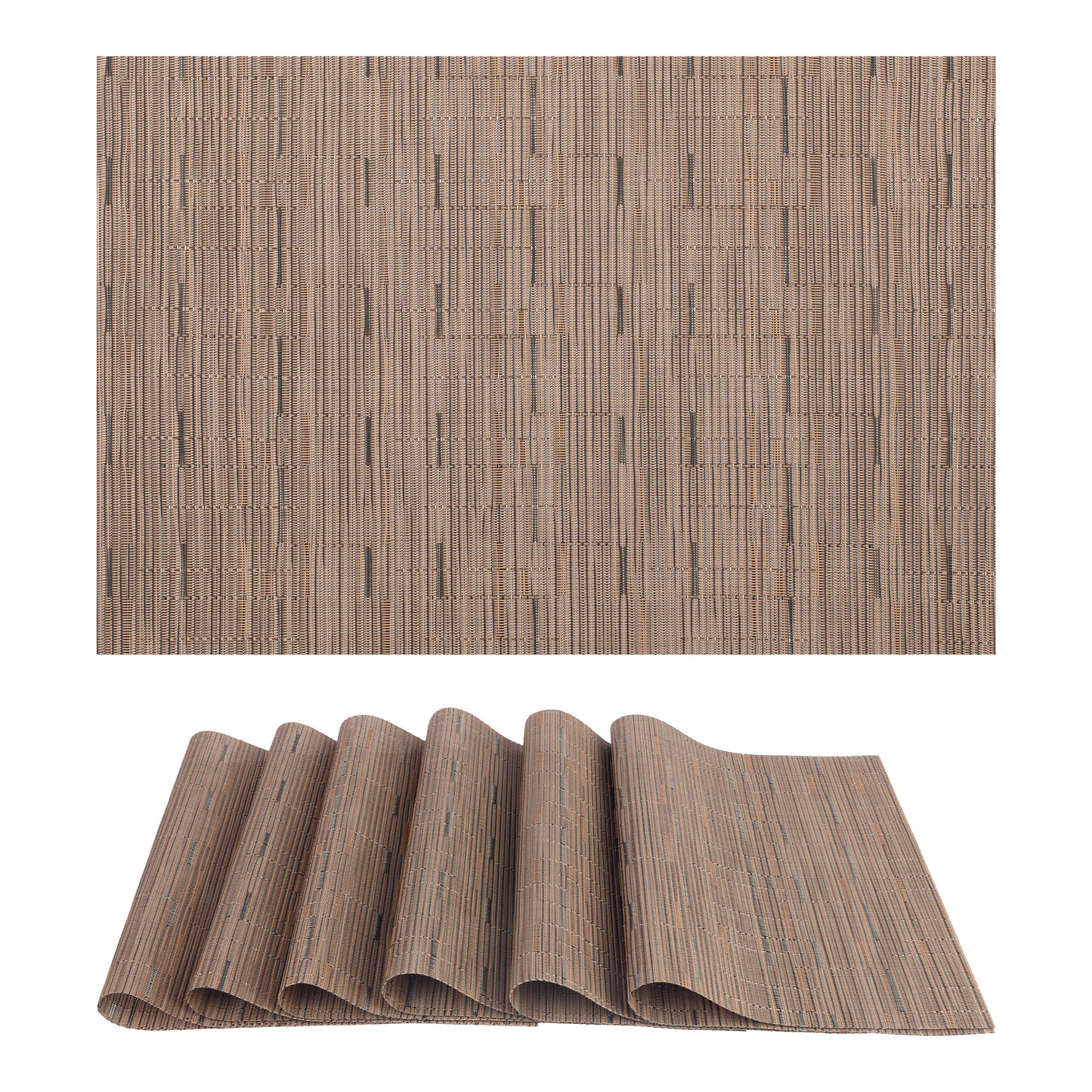 Juego de 6 manteles individuales de PVC para decoración de mesa de cocina y comedor, lavables y lavables, 45,7 x 30,5 cm