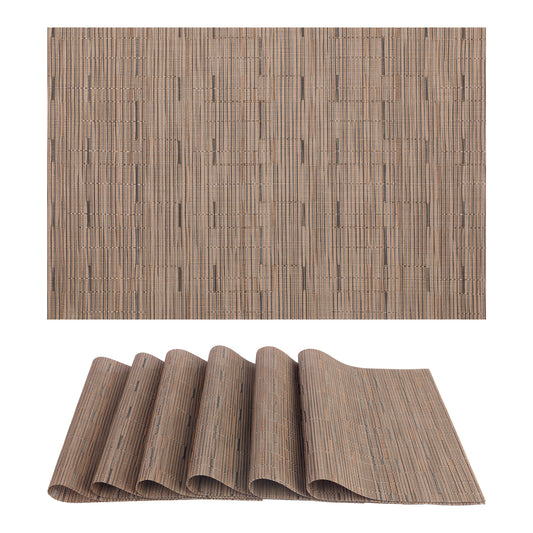 Placemats Set of 6 PVC for Kitchen Dining Table Decor Washable Wipeable 18*12in