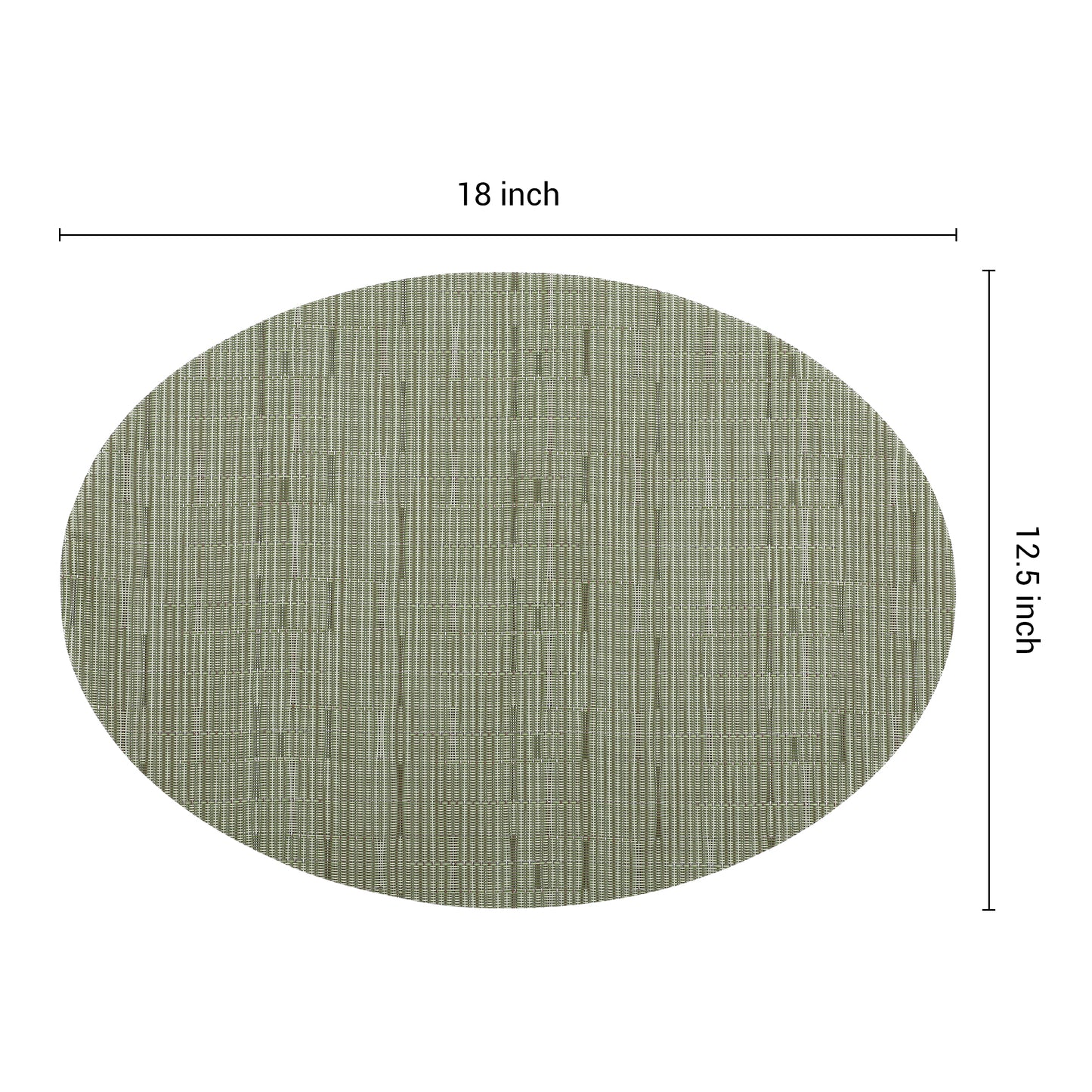 Placemats Set of 6 PVC Oval for Kitchen Dining Table Decor Wipeable 18*12.5in