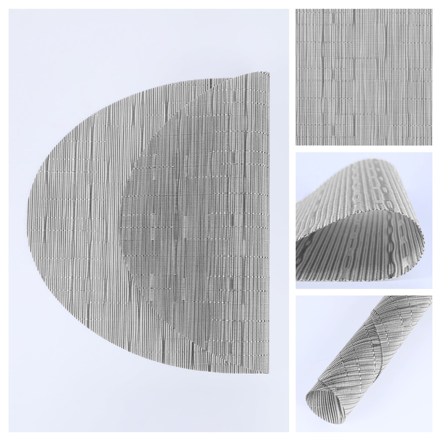 Placemats Set of 6 PVC Oval for Kitchen Dining Table Decor Wipeable 18*12.5in