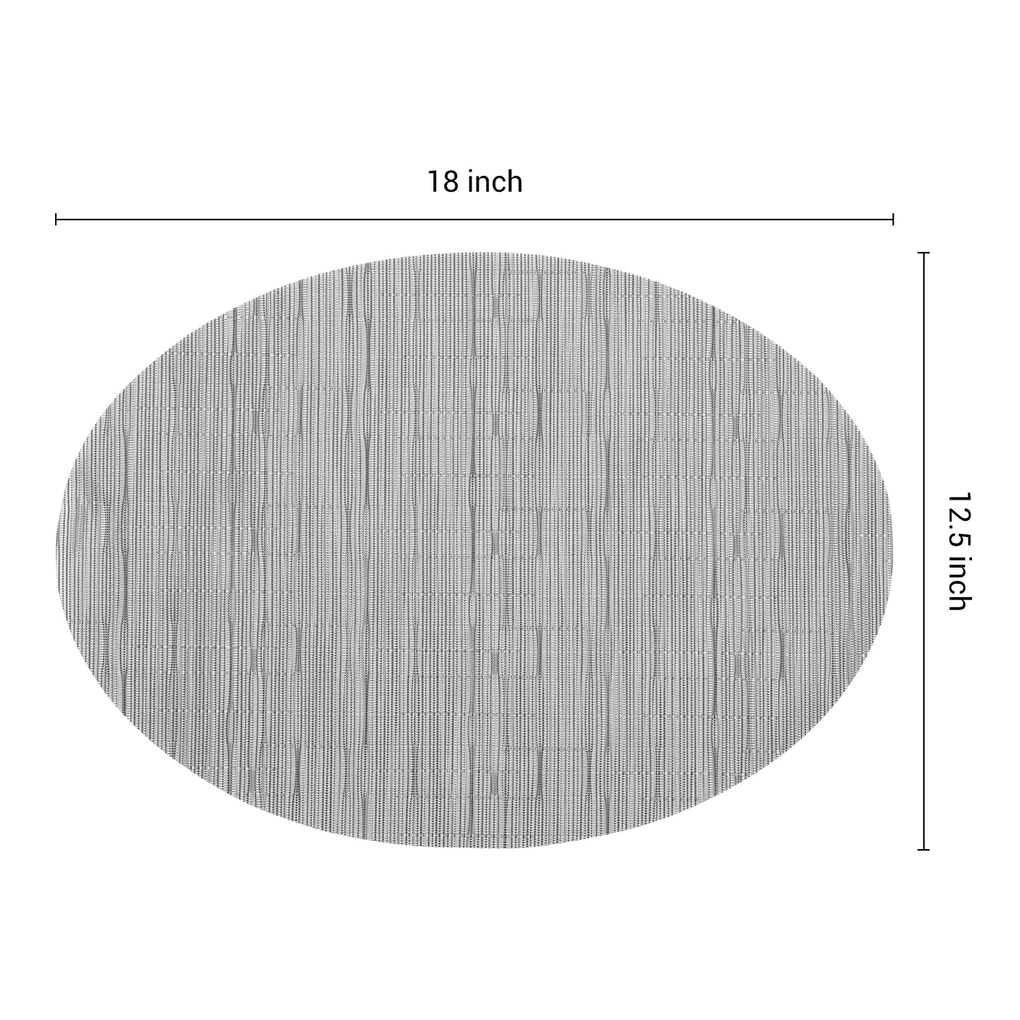 Placemats Set of 6 PVC Oval for Kitchen Dining Table Decor Wipeable 18*12.5in