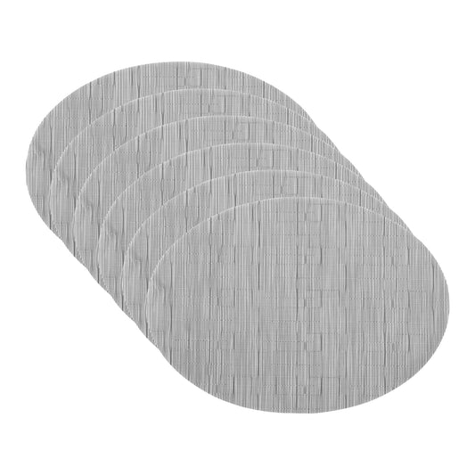 Placemats Set of 6 PVC Oval for Kitchen Dining Table Decor Wipeable 18*12.5in