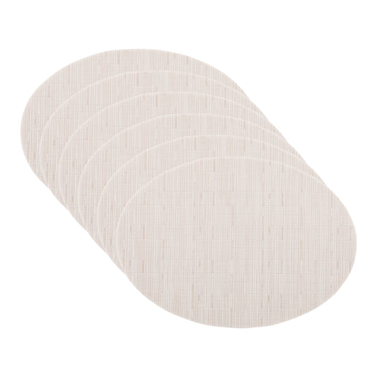 Placemats Set of 6 PVC Oval for Kitchen Dining Table Decor Wipeable 18*12.5in