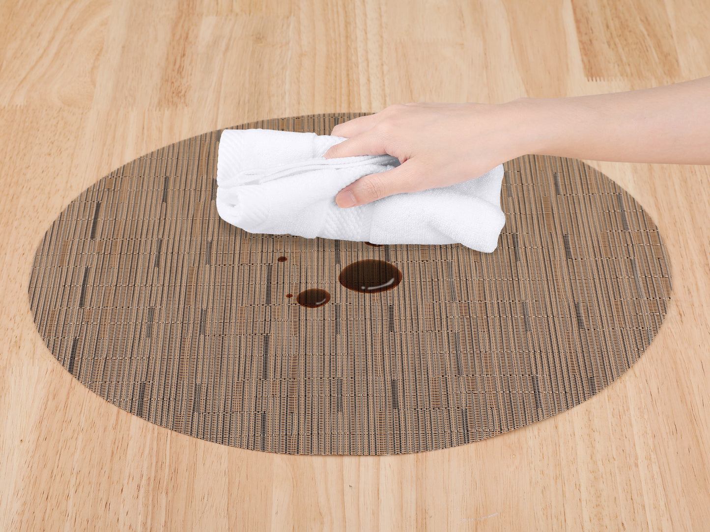Placemats Set of 6 PVC Oval for Kitchen Dining Table Decor Wipeable 18*12.5in