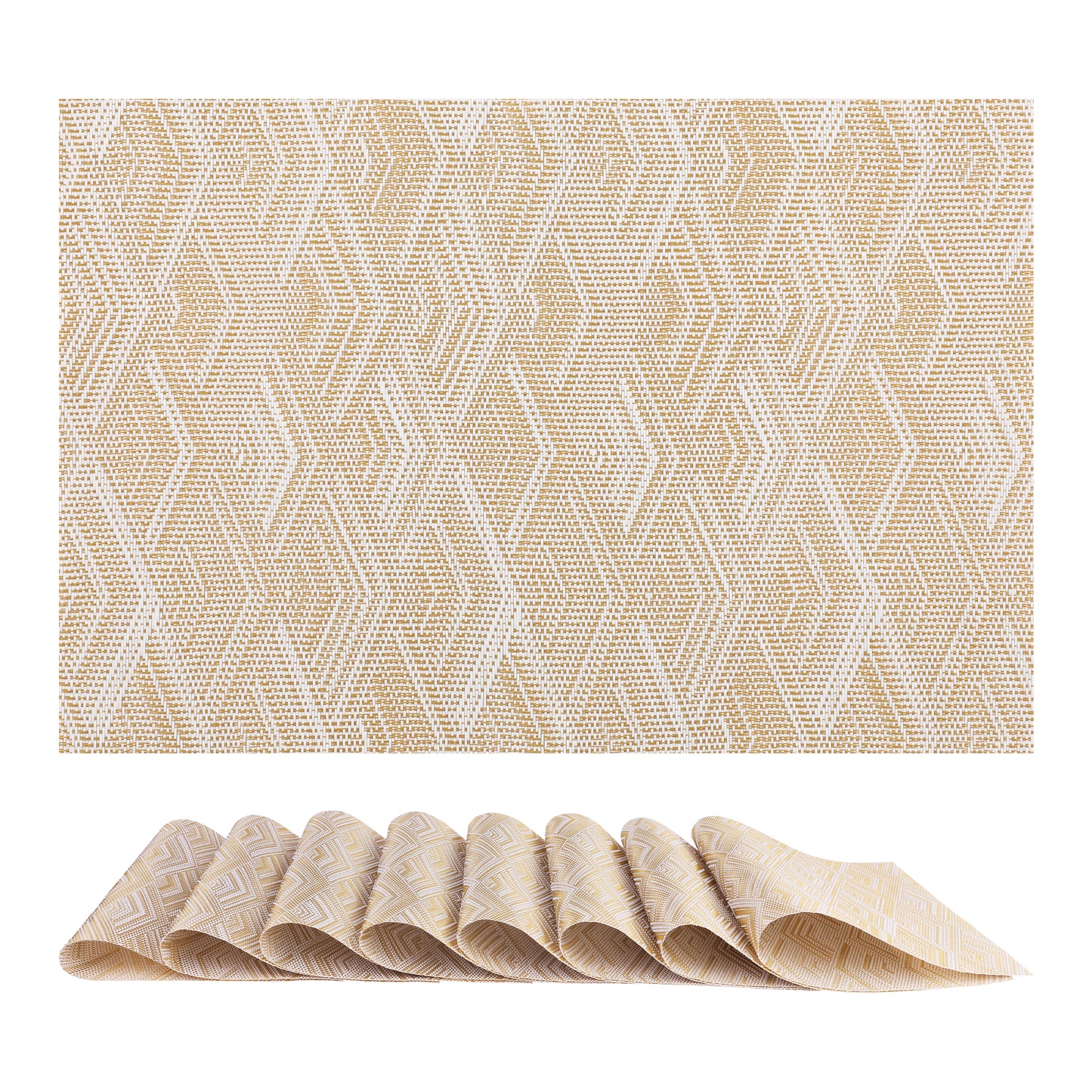 Placemats Set of 8 PVC for Kitchen Dining Table Decor Heat Resistant Wipeable 18*12in