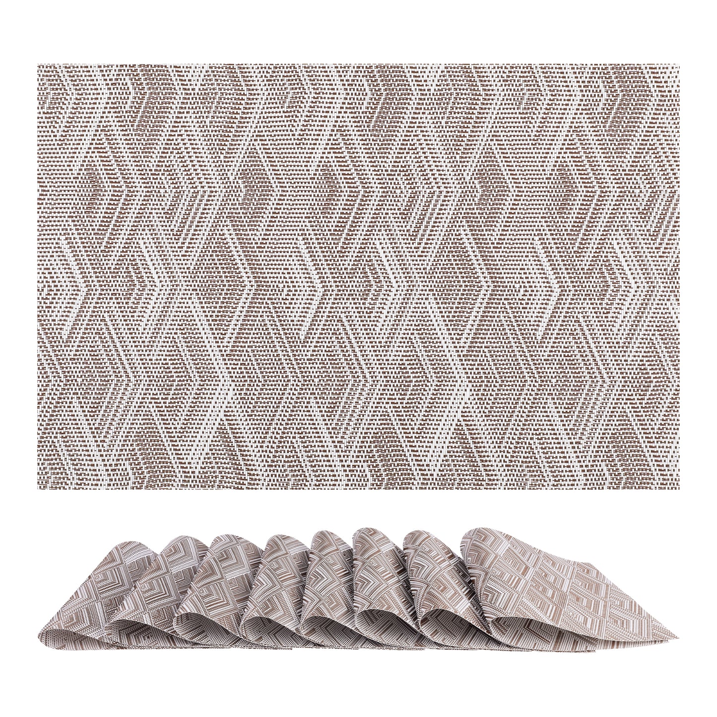 Placemats Set of 8 PVC for Kitchen Dining Table Decor Heat Resistant Wipeable 18*12in
