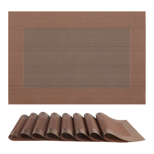 Placemats Set of 8 PVC for Kitchen Dining Table Decor Washable Heat Resistant 18*12in