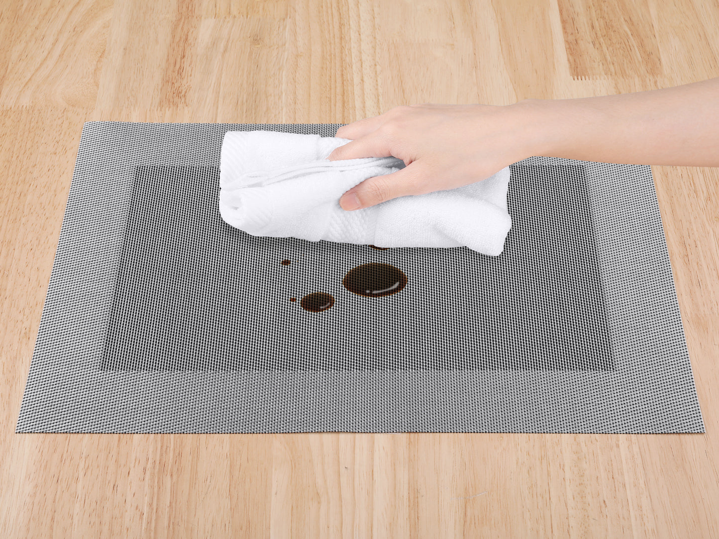 Placemats Set of 8 PVC for Kitchen Dining Table Decor Washable Heat Resistant 18*12in