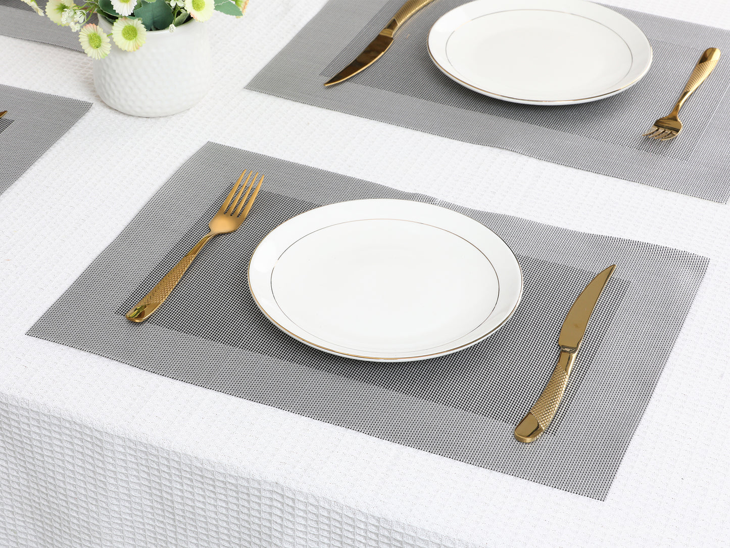 Placemats Set of 8 PVC for Kitchen Dining Table Decor Washable Heat Resistant 18*12in