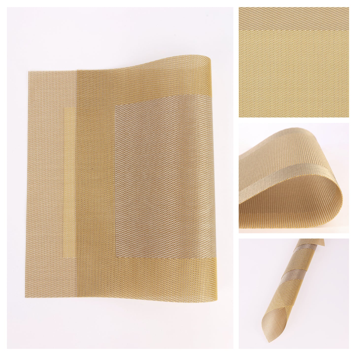 Placemats Set of 8 PVC for Kitchen Dining Table Decor Washable Heat Resistant 18*12in