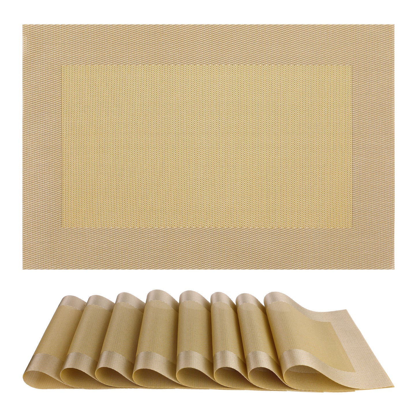 Placemats Set of 8 PVC for Kitchen Dining Table Decor Washable Heat Resistant 18*12in