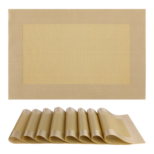 Placemats Set of 8 PVC for Kitchen Dining Table Decor Washable Heat Resistant 18*12in