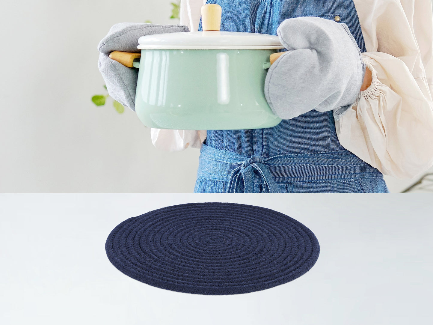 Farmhouse Placemats Set of 4 Cotton Rope Round for Dining Table Decor 12*12in