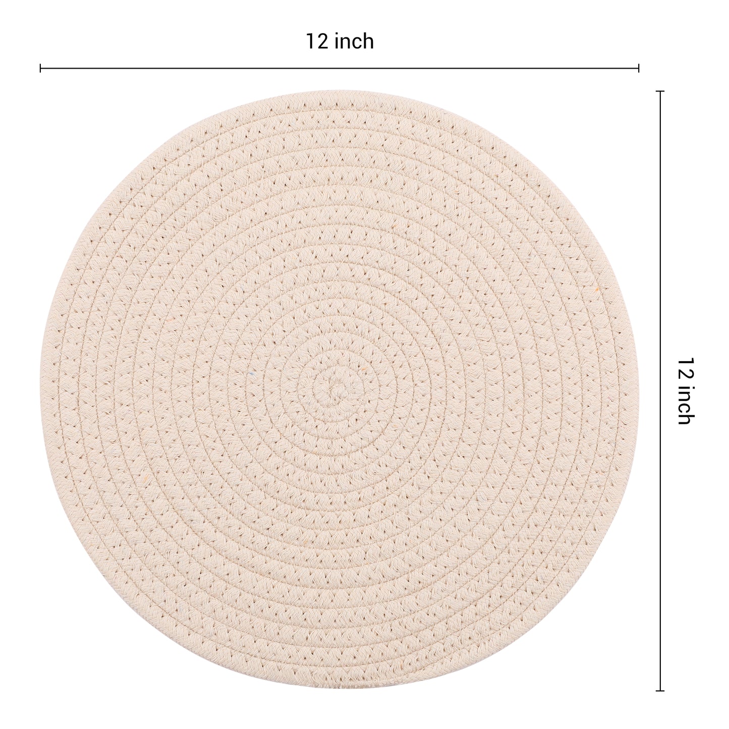 Farmhouse Placemats Set of 4 Cotton Rope Round for Dining Table Decor 12*12in