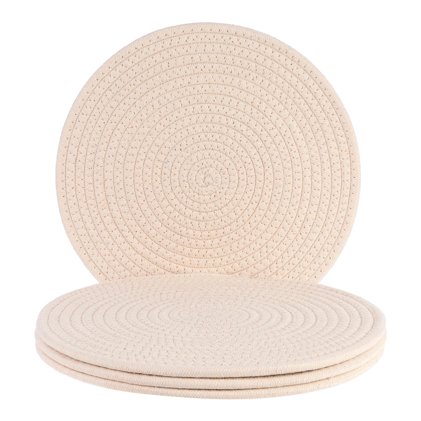 Farmhouse Placemats Set of 4 Cotton Rope Round for Dining Table Decor 12*12in