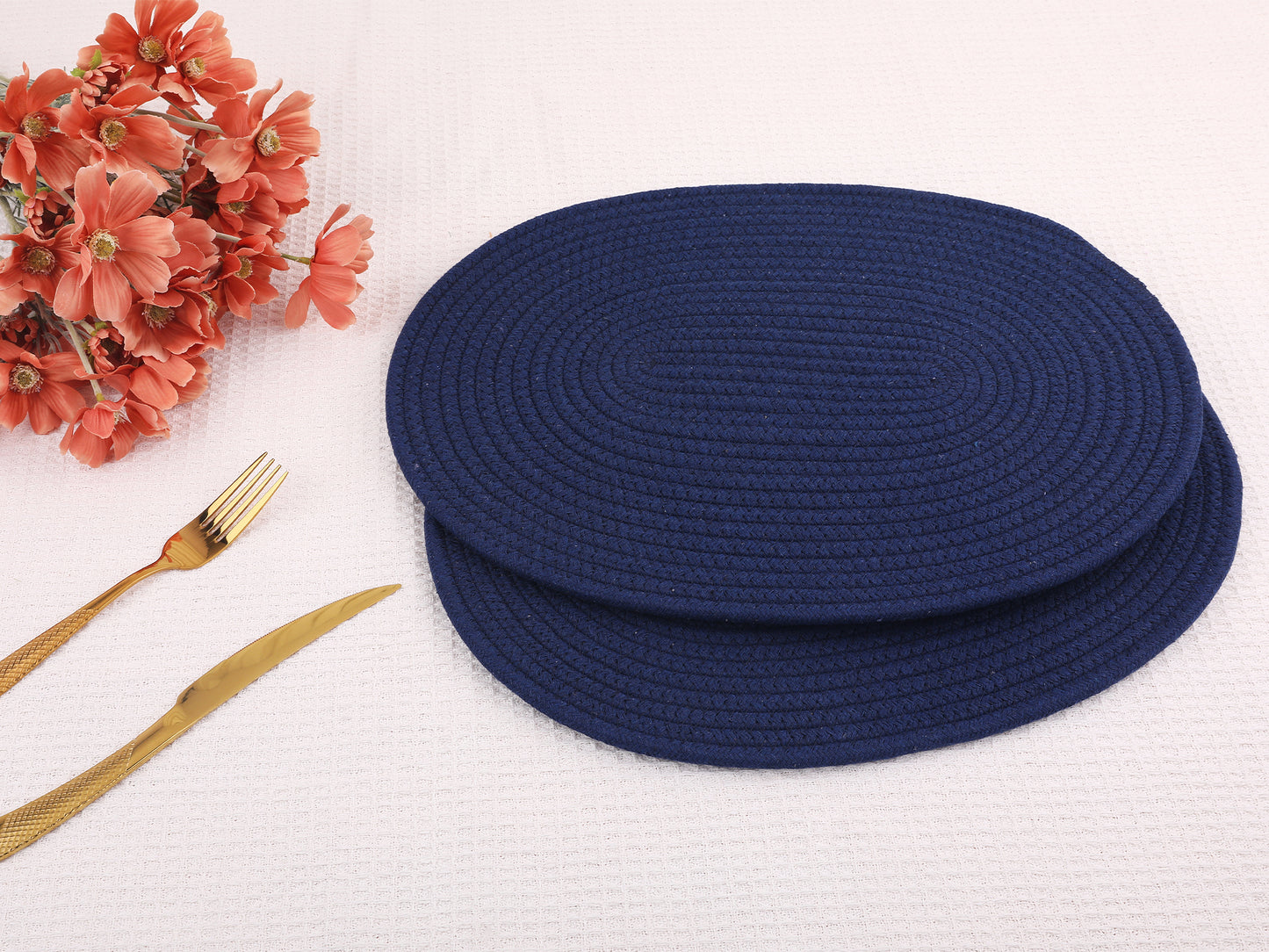 Farmhouse Placemats Set of 4 Cotton Rope for Dining Table Decor Wipe Clean 15.5*12in