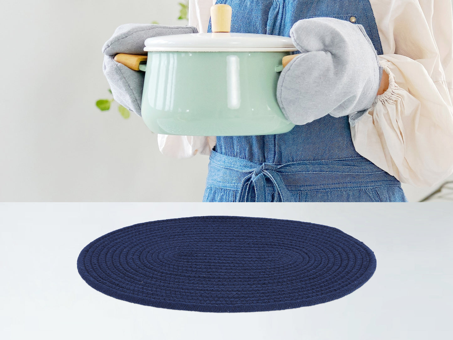 Farmhouse Placemats Set of 4 Cotton Rope for Dining Table Decor Wipe Clean 15.5*12in