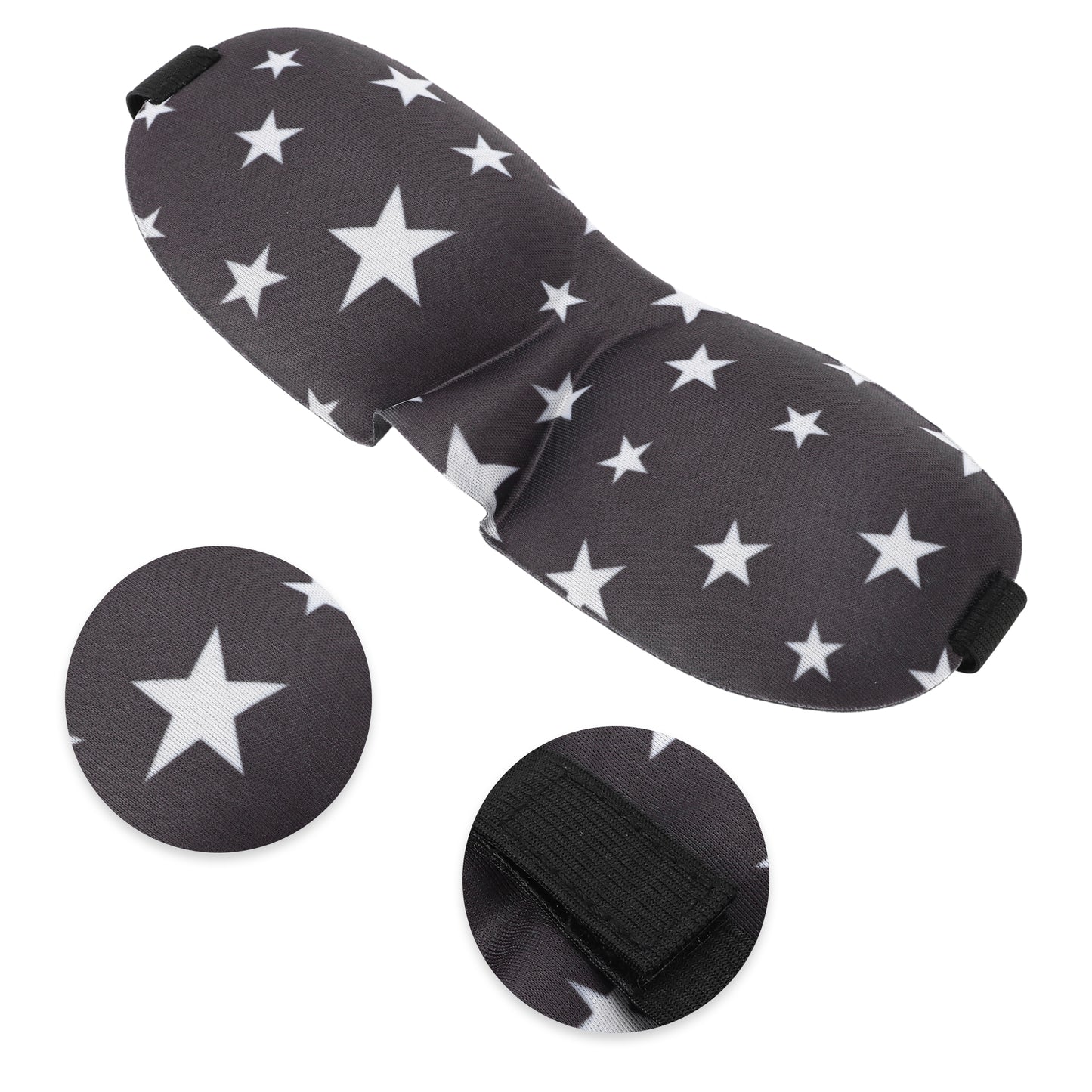 Breathable Stars Pattern Sleep Mask 3D Eye Shade Cover for Rest White