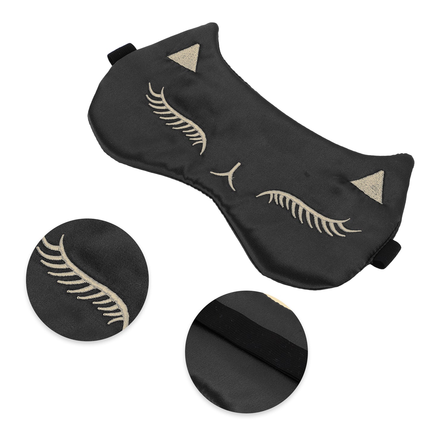 Soft Cartoon Sleep Mask Eye Shade Cover for Travel Black