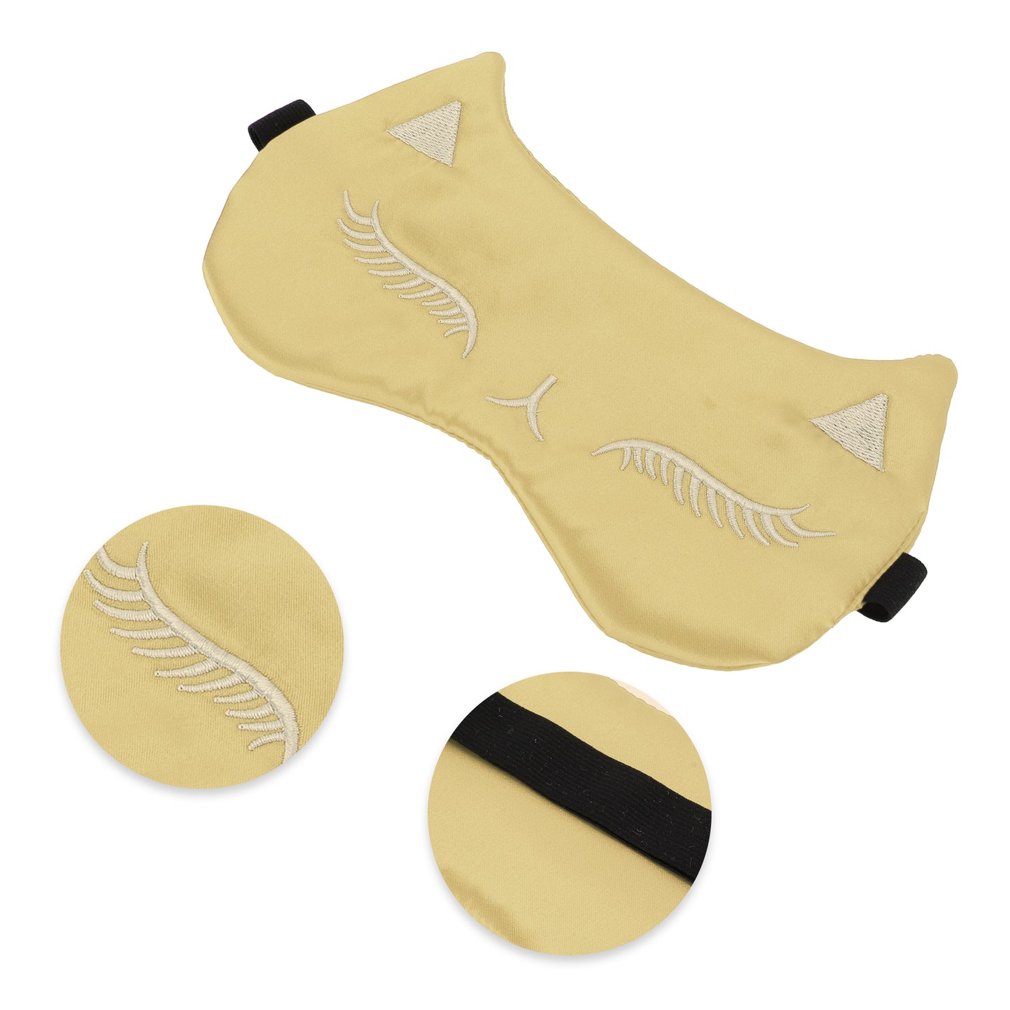 Soft Cartoon Sleep Mask Eye Shade Cover for Travel Gold Tone