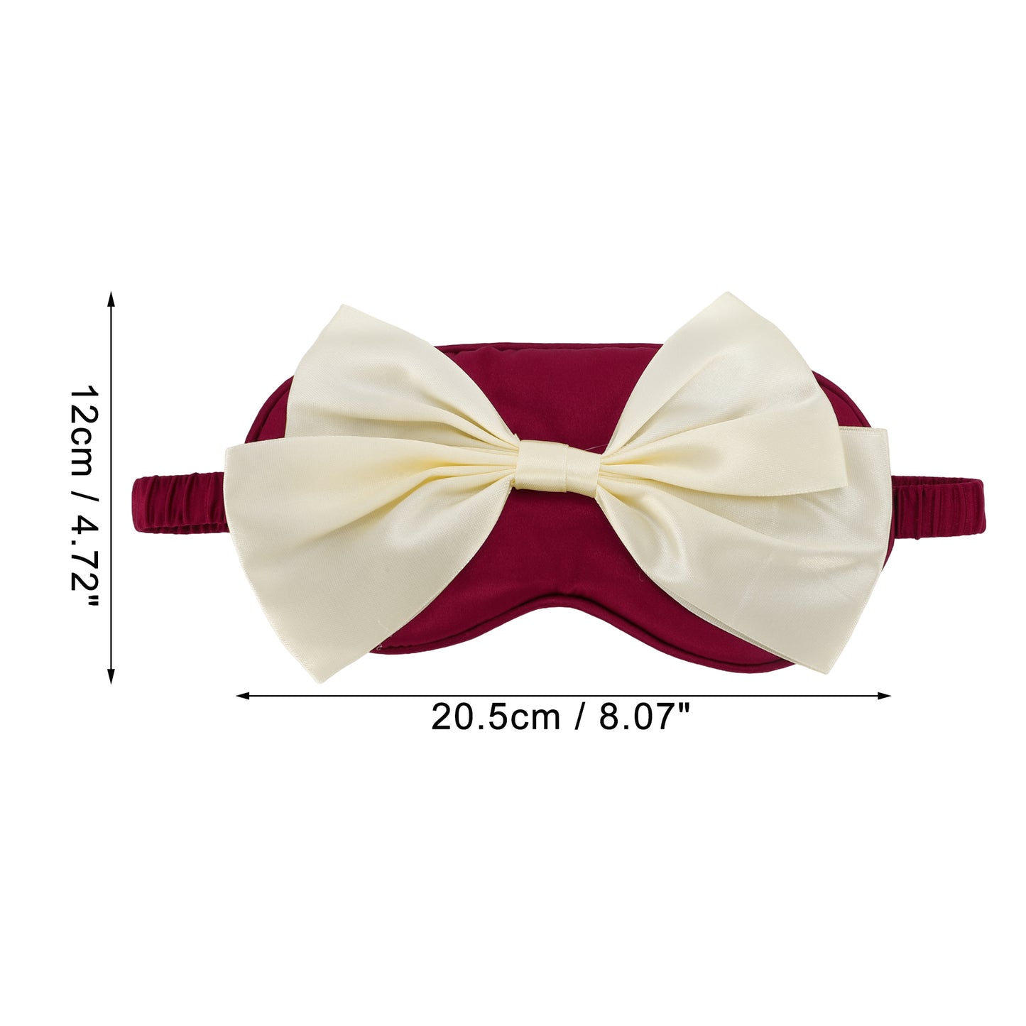 Soft Cute Bow Sleep Mask Elastic Eye Shade Cover for Travel Wine Red
