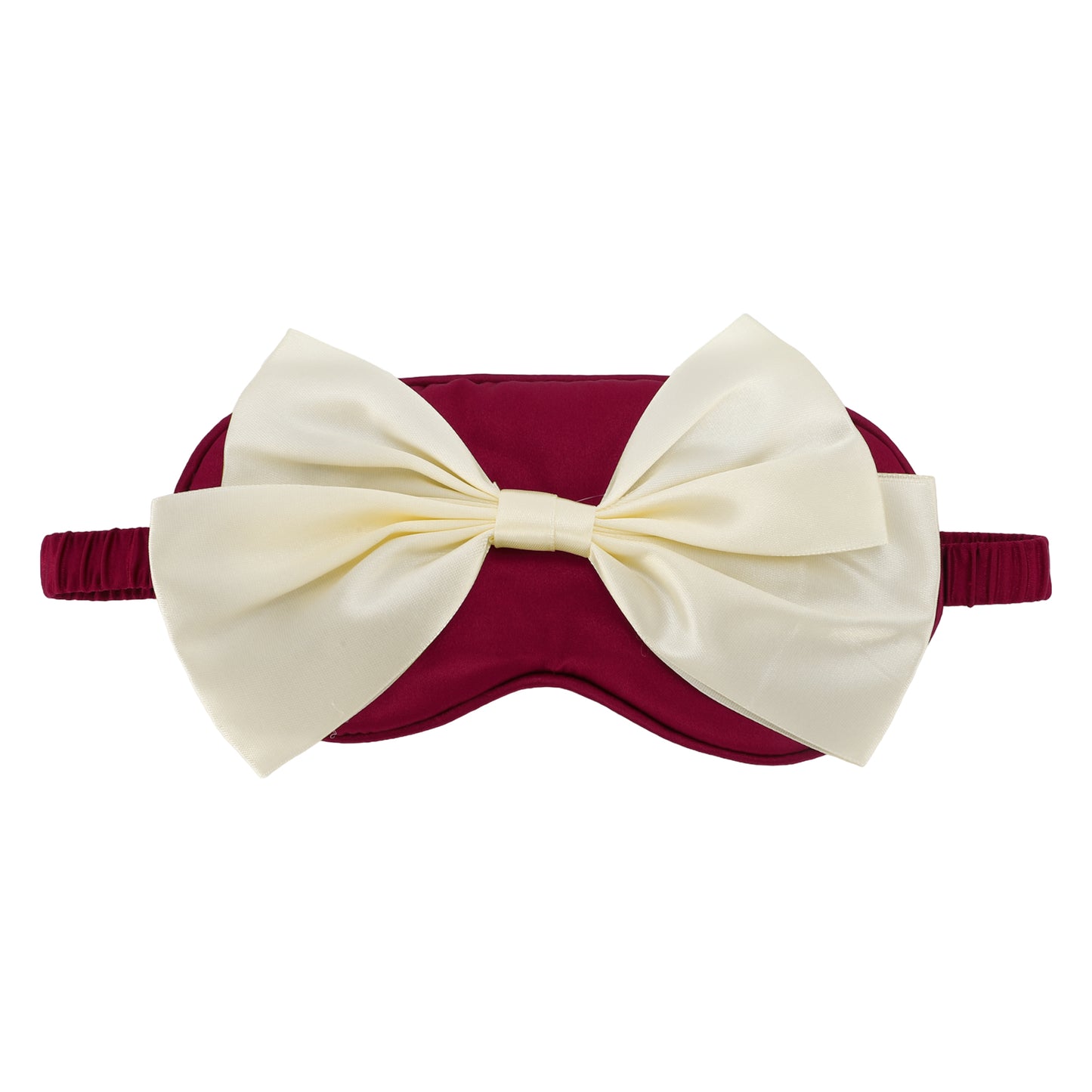 Soft Cute Bow Sleep Mask Elastic Eye Shade Cover for Travel Wine Red