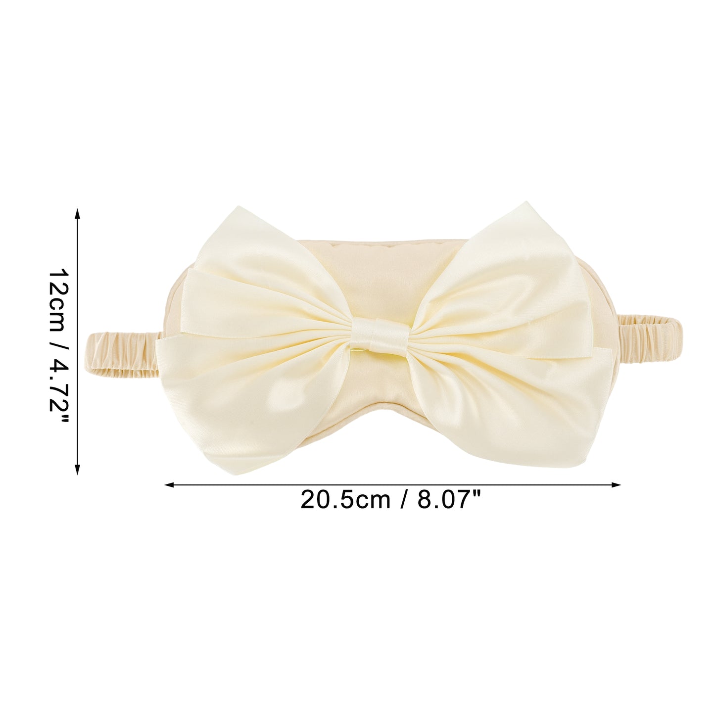 Soft Cute Bow Sleep Mask Elastic Eye Shade Cover for Travel Apricot