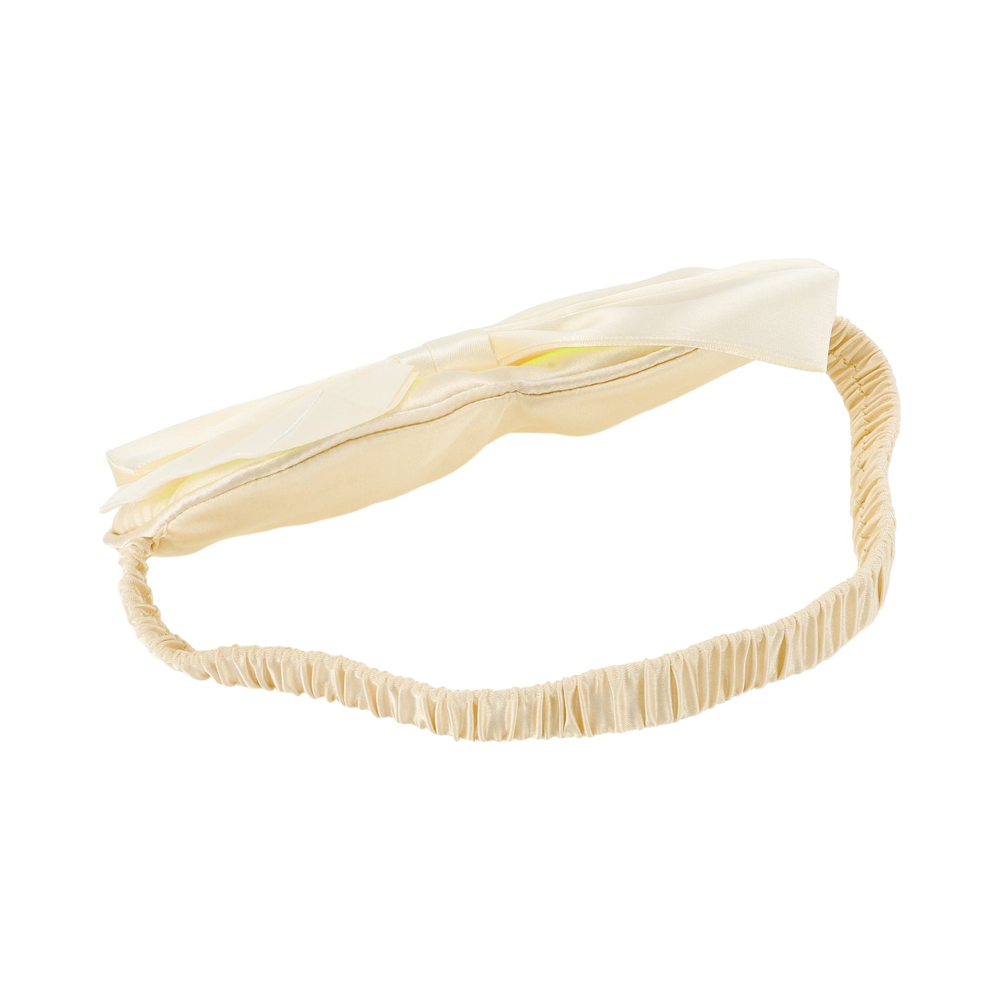 Soft Cute Bow Sleep Mask Elastic Eye Shade Cover for Travel Apricot
