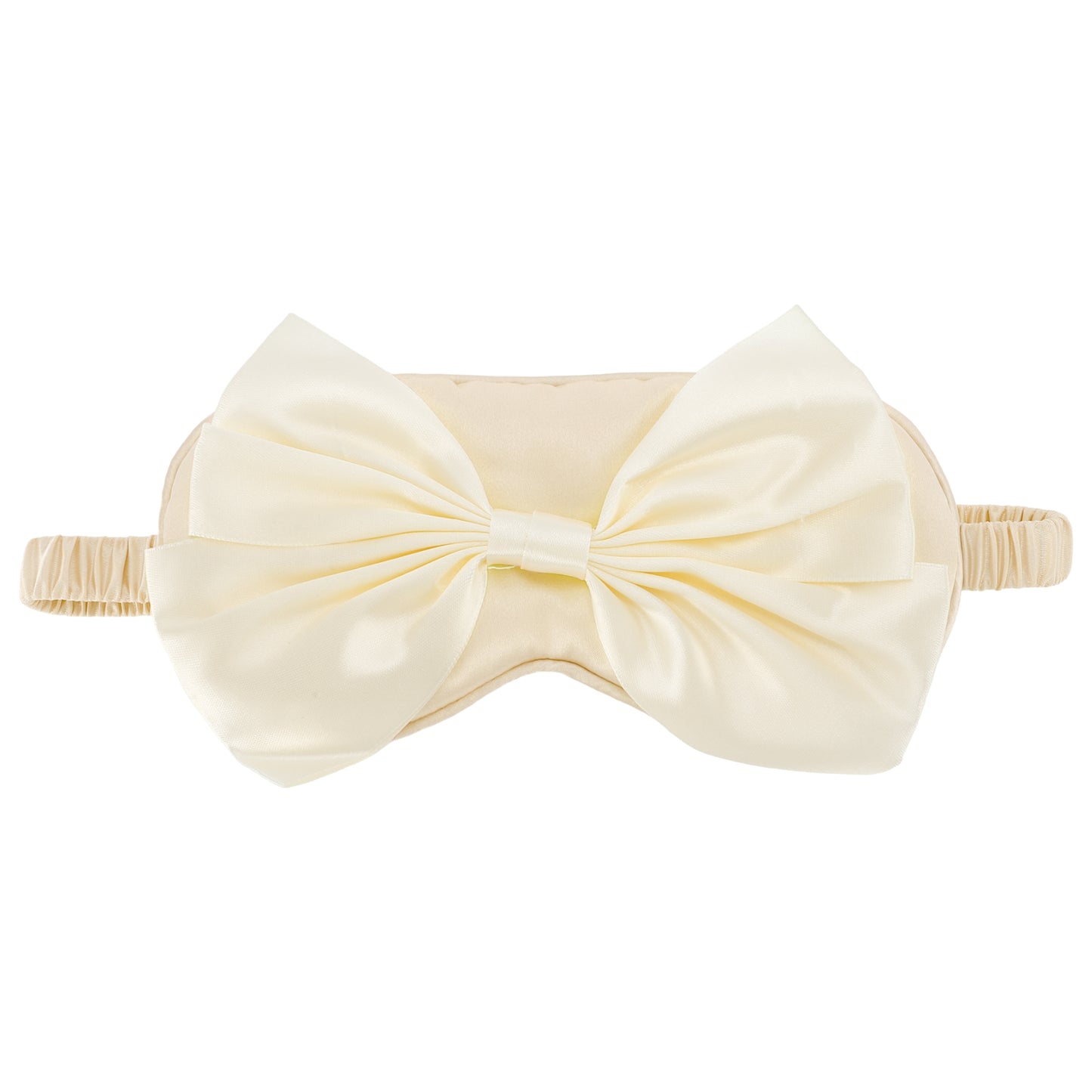 Soft Cute Bow Sleep Mask Elastic Eye Shade Cover for Travel Apricot