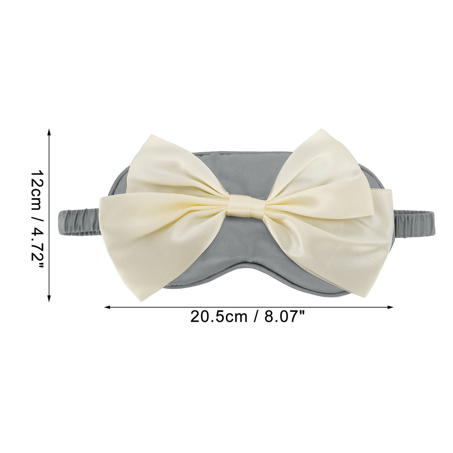 Soft Cute Bow Sleep Mask Elastic Eye Shade Cover for Travel Gray