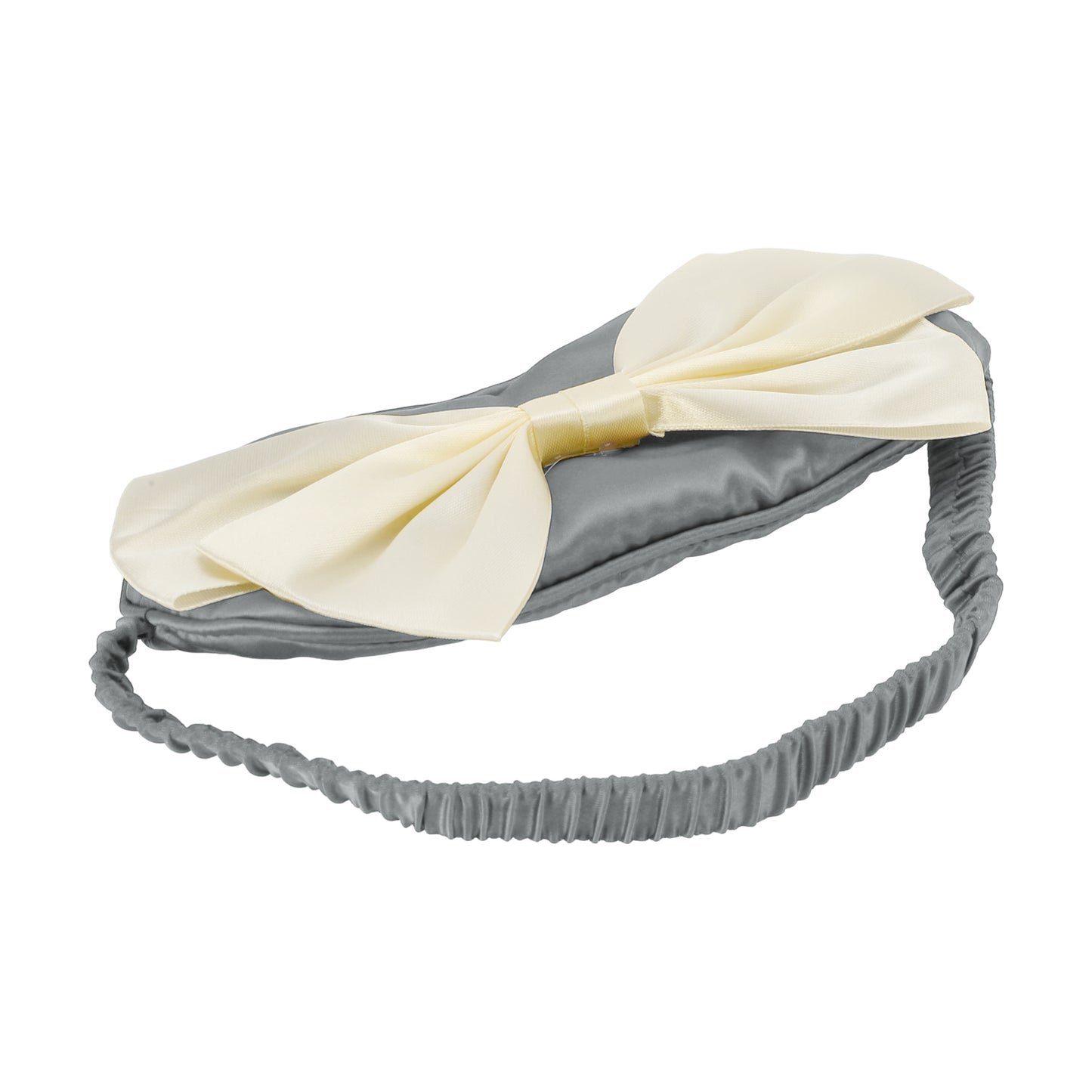Soft Cute Bow Sleep Mask Elastic Eye Shade Cover for Travel Gray