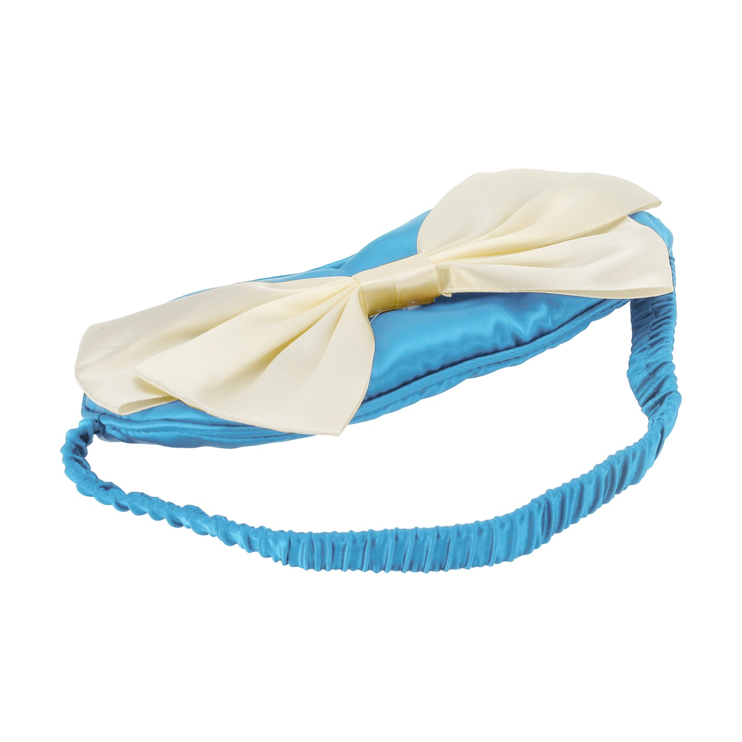 Soft Cute Bow Sleep Mask Elastic Eye Shade Cover for Travel Sky Blue